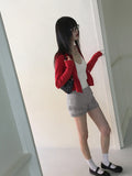 Oldin Spring Punching Long Sleeve Cardigan