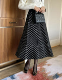 Lua Dot Knit Banding Flare Skirt