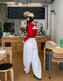 Vintz three-pin tuck balloon wide cotton pants