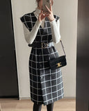 Neti Check Vest Tweed One Piece