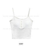 Fake button ribbed cap sleeveless (with cup)