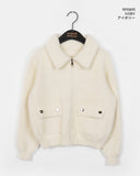 Lawson Flap Pocket Angora Fur Collar Zip-up