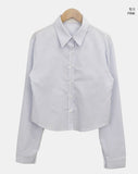 KN Crop Stripe Slim Shirt