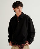 Solid Loose Collar Sweatshirt