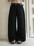 Onni Summer Side Pintuck Snap Wide Pants