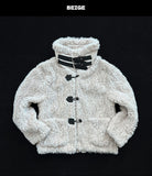 Black Belt Cozy Fur Jacket