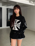 Coast Waffle Cross Lettering Long Sleeve