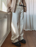 [U-BASIC] S/S White Cotton Wide Pants