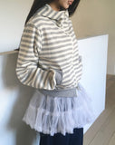 Nean Neko Stripe Two-Way Hood Zip-Up