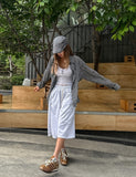 Delight semi-over summer check shirt