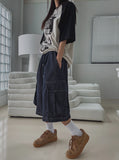 Root Stitch Cargo Bermuda Denim Pants
