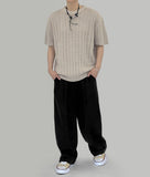 Banded Linen Wide Pants