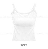 [U-BASIC] Boldy Ribbed Crop Sleeveless (+With Cup)