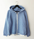 Sky Knit Two-Way Hood Zip-Up