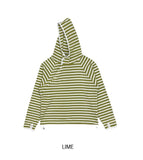 Puring Striped Diagonal Button Warmer Hoodie