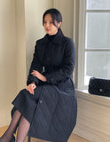 [Basic Fit] Dayk Collar Quilting Padding Coat (Belt Set)