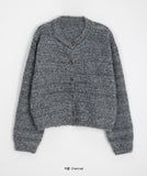 Lunve Wool Boucle Mix Color Cropped Cardigan