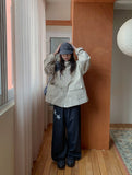 [BAONHAUS] Corylin Star Patch Banding Wide Pants