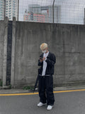 Washed denim blouson jacket