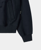 DOODLE HEART APPLIQUE HOOD ZIP UP