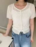 Mimina summer crop short sleeve cardigan