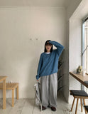 Yussui wool color V-neck knit