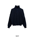 Basic Over Fit High-Neck Half Zip-Up Knit