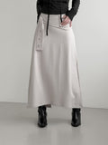 Et Pocket Belt Cotton Long Skirt