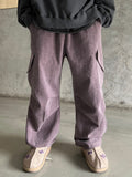 Purple Dying Curved Cargo Pants