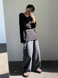 loose peach U-neck T
