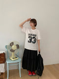 Haltri Lace Tiered Banding Long Skirt