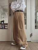 Neji two-tuck wide pants