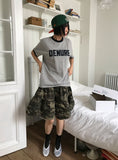 DOUBLE FRILL CAMO SKIRT