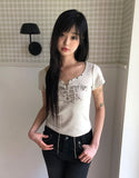Mucon Eyelet Short Sleeve T-shirt