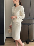 Kime Tweed Peplum Jacket