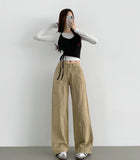 Rivet Fatigue Pocket Point Wide Cotton Pants