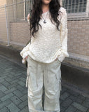 Spin Mongle Loose Fit Boucle Knit