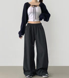 Hem Snap Folding Balloon Wide Banding Pants