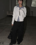 Vinic Pintuck Balloon Fit Diagonal Pocket Two-Way Cargo Pants