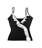 Frill Lace Wrap Slim Sleeveless