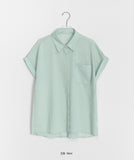 Shanko see-through roll-up nylon short-sleeved shirt