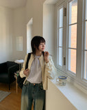 Kenfeed Cropped Knit Zip-Up Cardigan