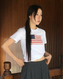 Ktin American Flag Patch Lace Short Sleeve T-Shirt