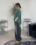 Frit Washing Wide Denim Pants