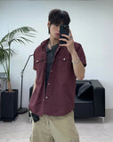 Felder Double Henley Neck Short Sleeve Tee