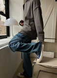 Wide cargo denim pants