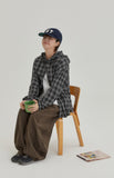 [BAONHAUS] Kitket Check Over Hood Shirt