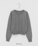 Qkel Color Round Knit Cardigan