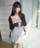 Bokan Strap Ribbed Knit Cardigan