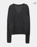 Sabine Stripe Color Matching V-Neck Long Sleeve Knit